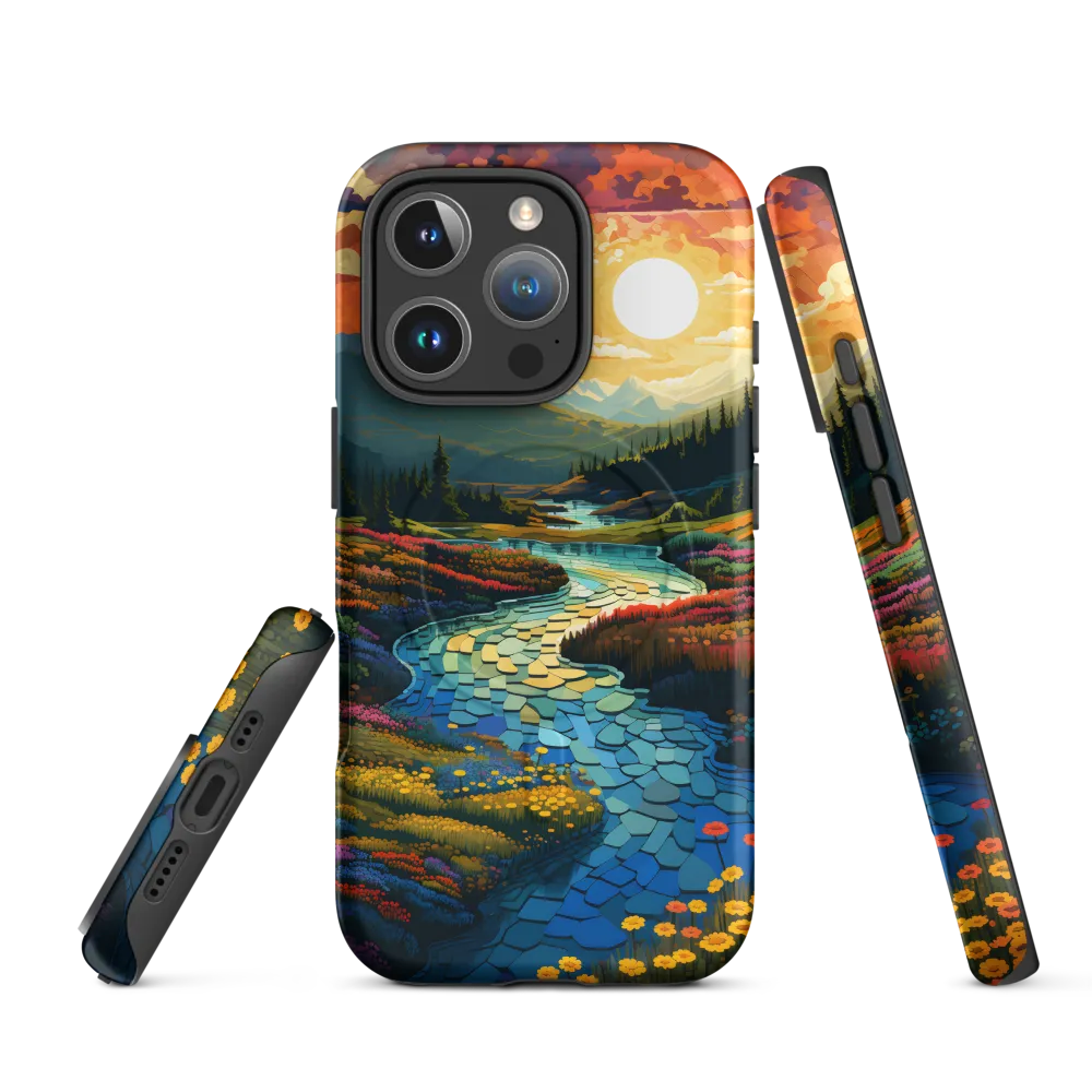 Serenity in Sunset: A Winding River's Embrace | Phone Case |  16 Pro | MagSafe® Tough Case | Matte