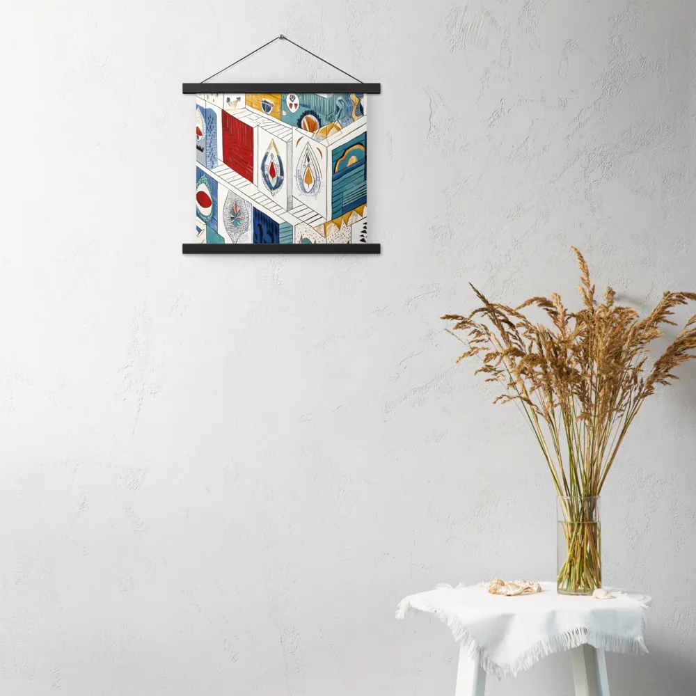 Symphony of Geometric Harmony | Poster With Black Wood Hanger | 14″×14″