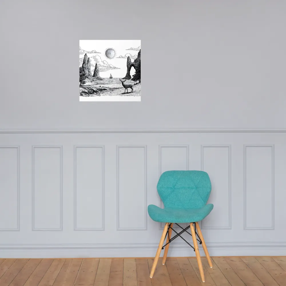 Seaside Stag 
 Poster | 18″x 18″