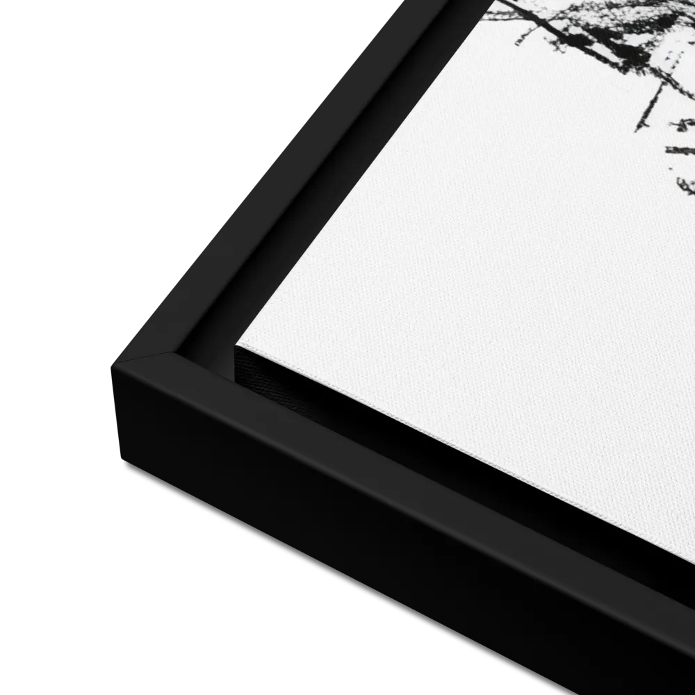 Whimsical Koala in Ink | Canvas with Black Frame | 24″×36″