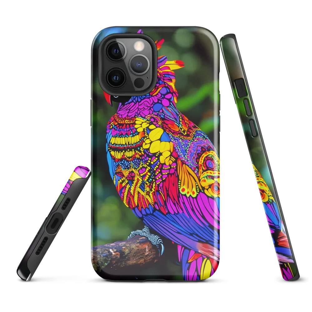 Vibrant Psychedelic Parrot | Phone Case |  12 Pro Max | Tough Case | Glossy