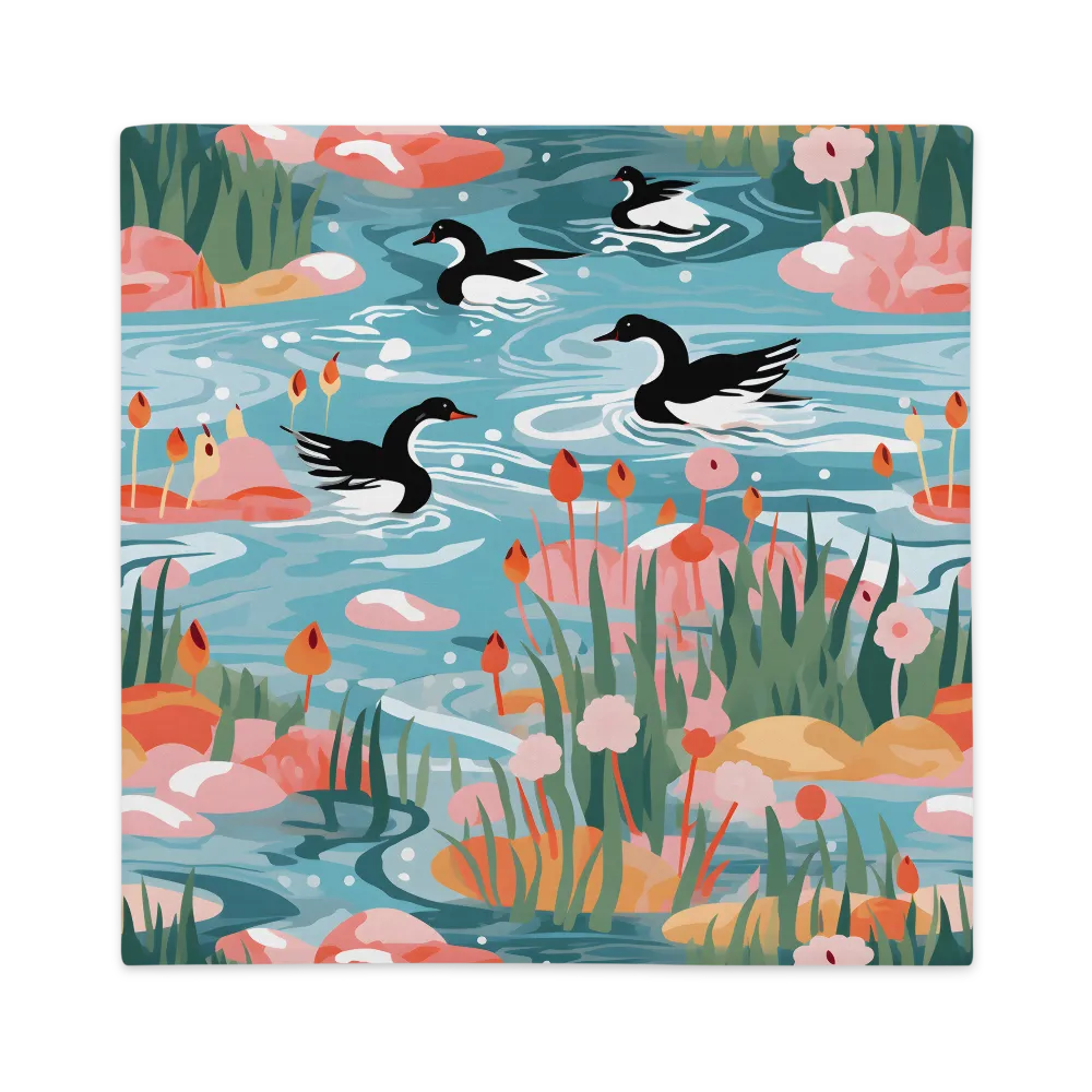 Serenity in Aquatic Harmony | Pillow Case | 22″×22″