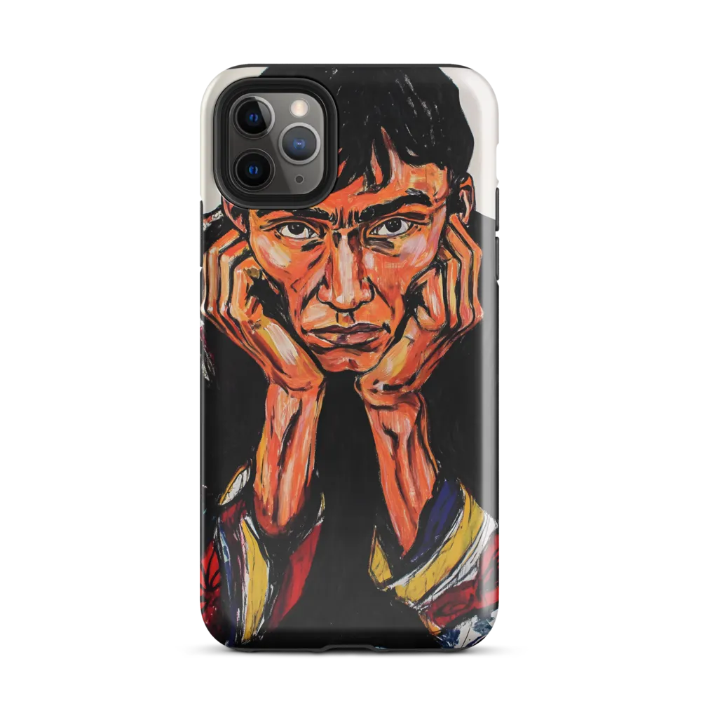 Contemplative Intensity: An Expressionist Portrait | Phone Case |  11 Pro Max | Tough Case | Glossy