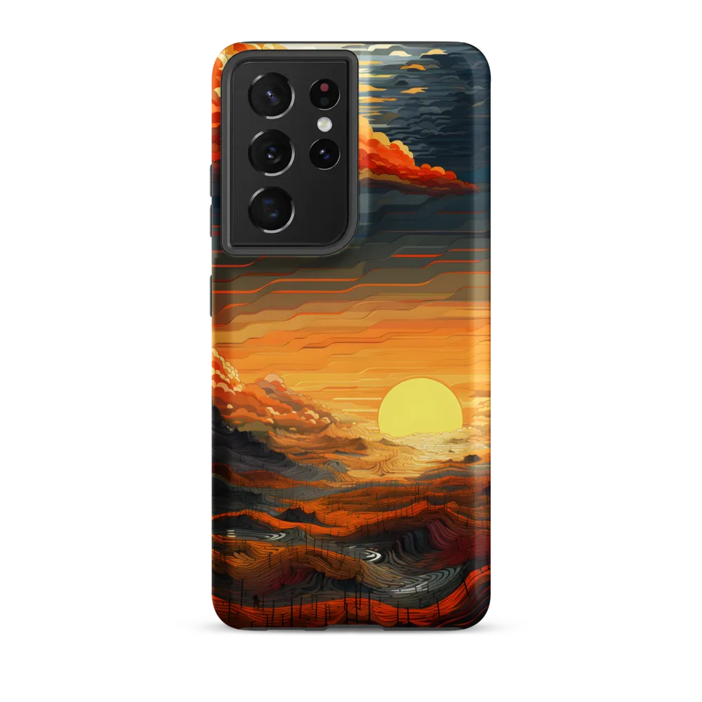 Ethereal Sunset: A Serene Landscape in Flowing Forms | Phone Case |  S21 Ultra | Tough Case | Matte