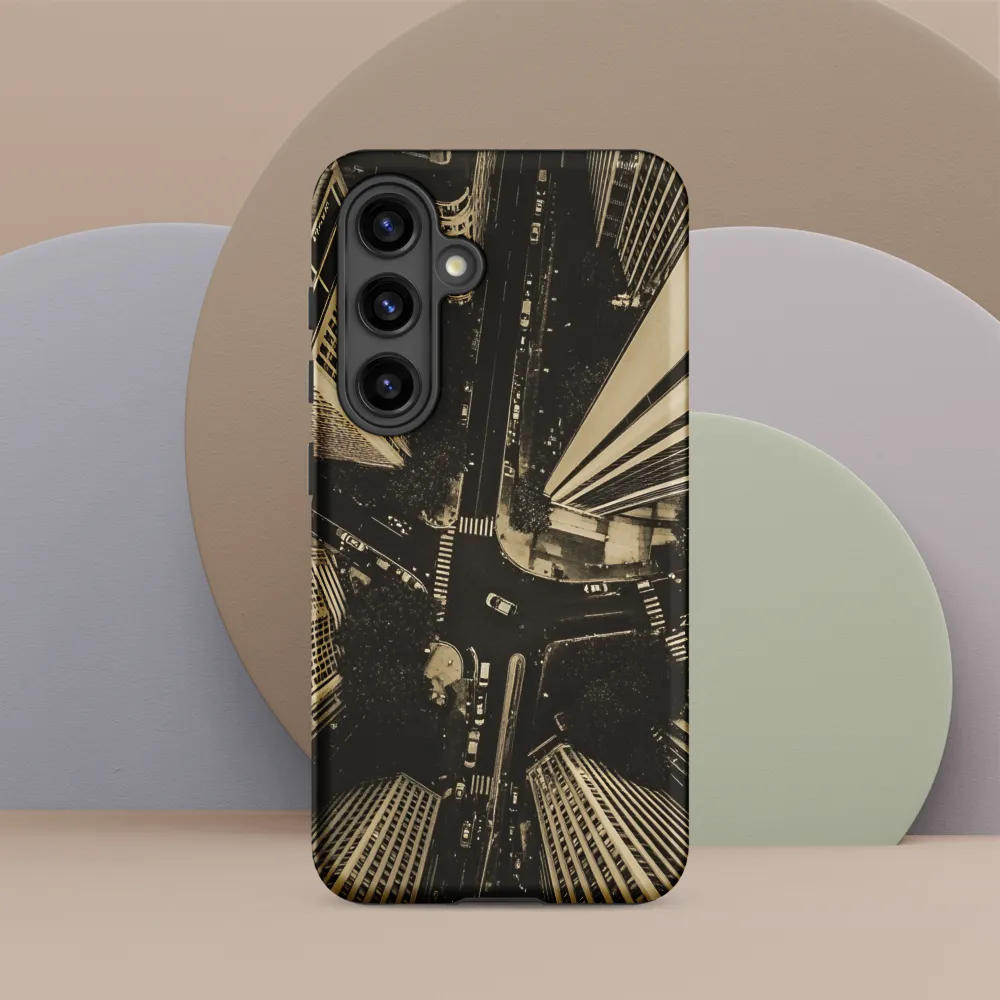Urban Symphony: Aerial Perspective of City Life | Phone Case |  S24 | Tough Case | Matte