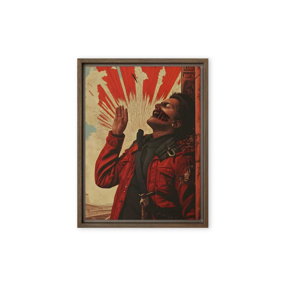Defiant Echoes of Ruin | Canvas with Brown Frame | 9″×12″
