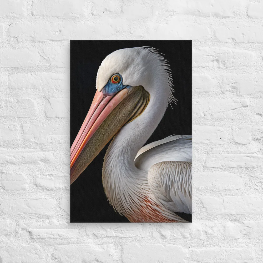 Elegance in White: The Pelican | Canvas | 16″×24″