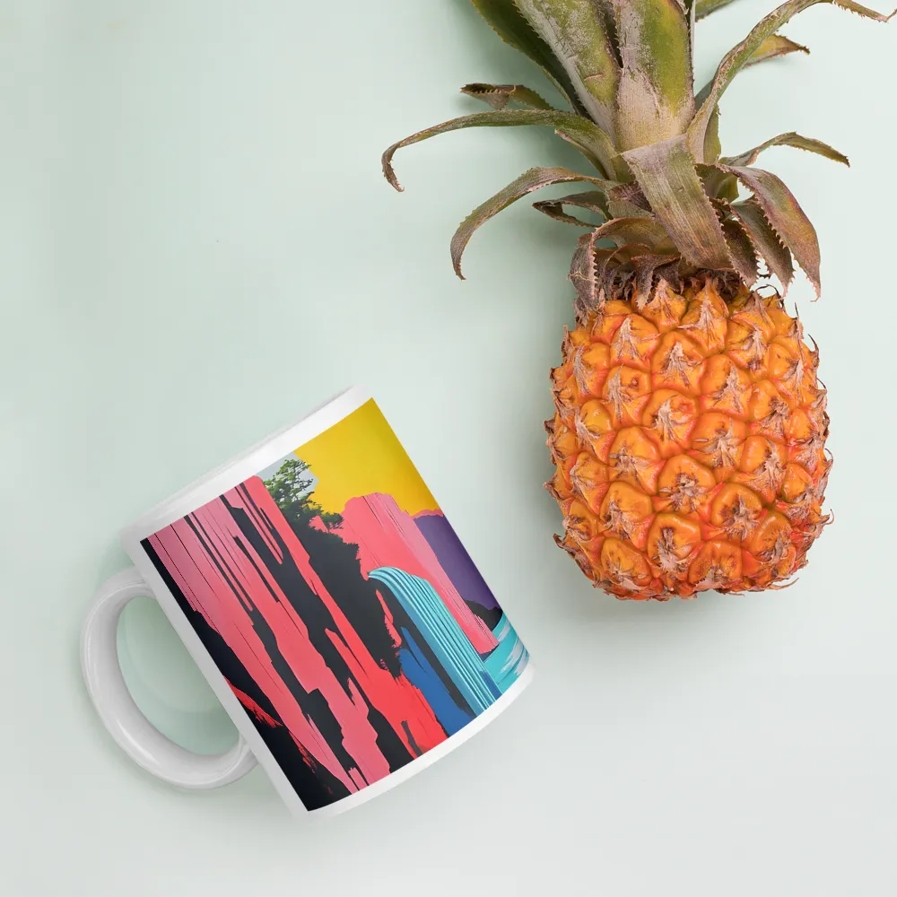 Dreamscape of Pink Cliffs and Turquoise Waters | Mugs | Multiple Sizes & Colors