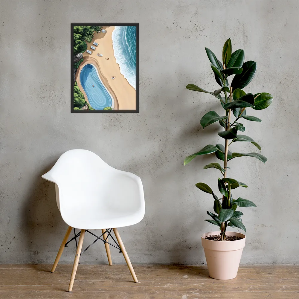 Serenity by the Shore | Poster with Black Frame | 18″×24″