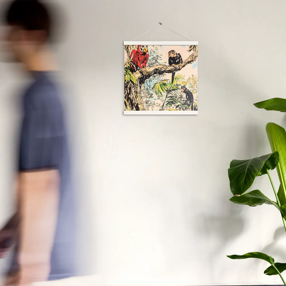 Jungle Harmony | Poster With White Wood Hanger | 16″×16″