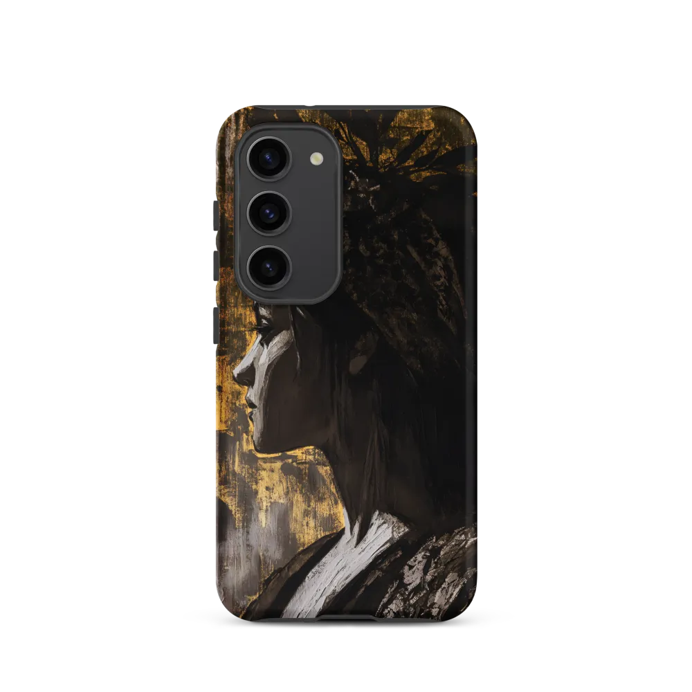 Golden Elegance: A Modern Profile Portrait