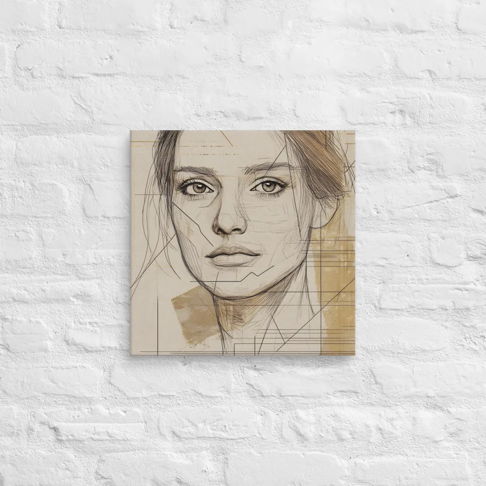 Geometric Elegance: A Modern Portrait | Canvas | 16″×16″