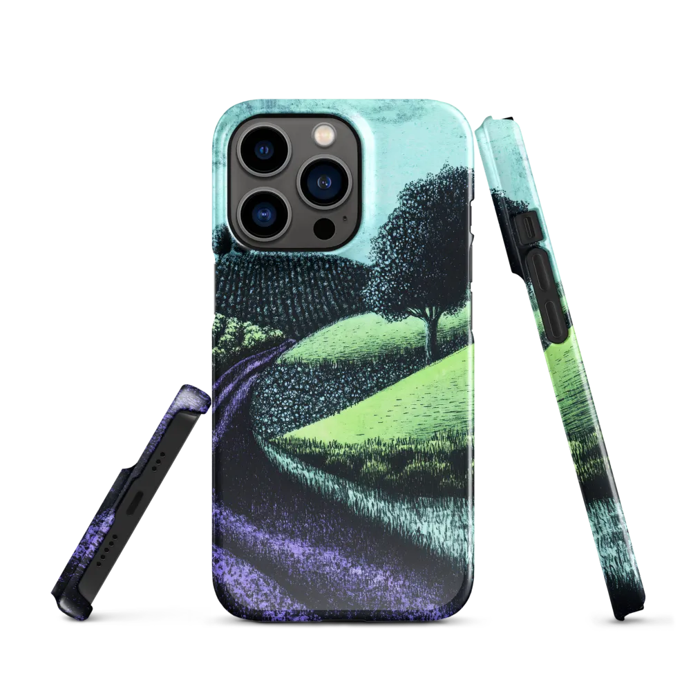 Winding Serenity: A Modern Landscape | Phone Case |  13 Pro | Snap Case | Glossy