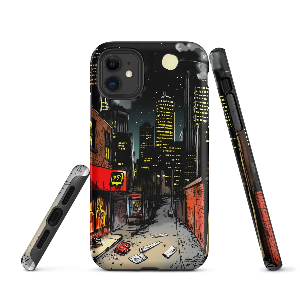 Nocturnal Cityscape: The Hidden Alley | Phone Case |  11 | Tough Case | Matte