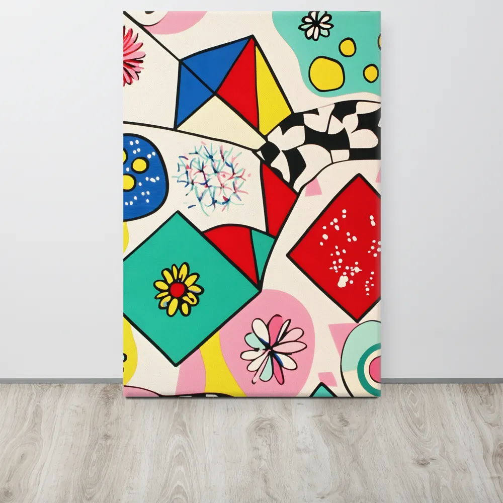 Joyful Geometry: A Playful Dance of Shapes and Colors | Canvas | 24″×36″