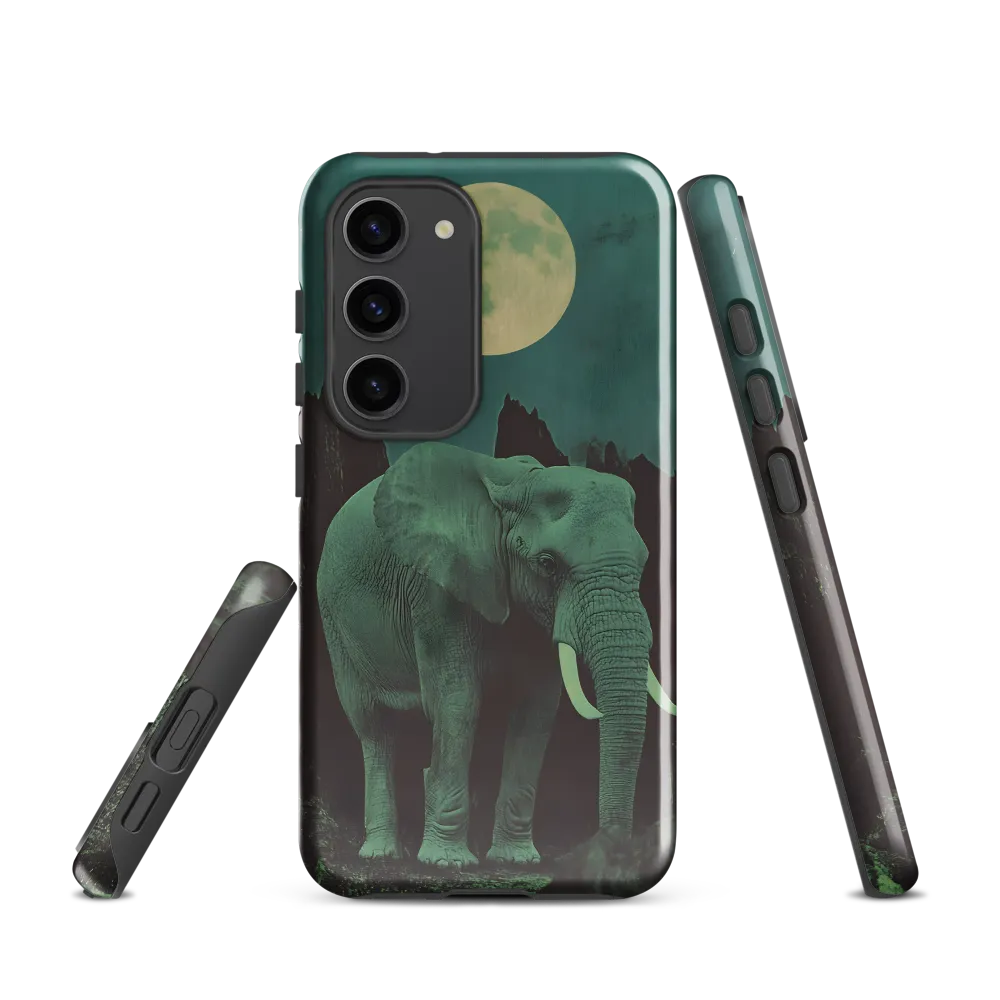 Ethereal Presence: Elephant Under a Full Moon