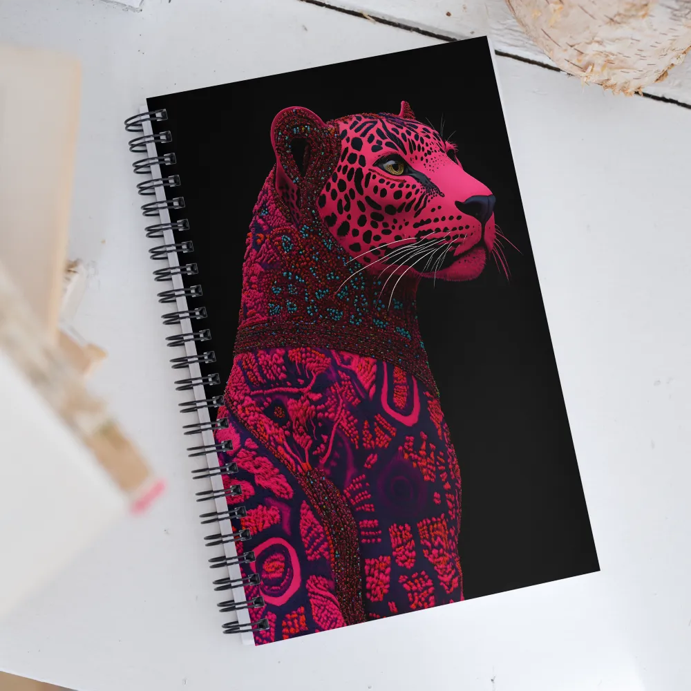 Surreal Majesty: The Pink Leopard | Spiral Notebook