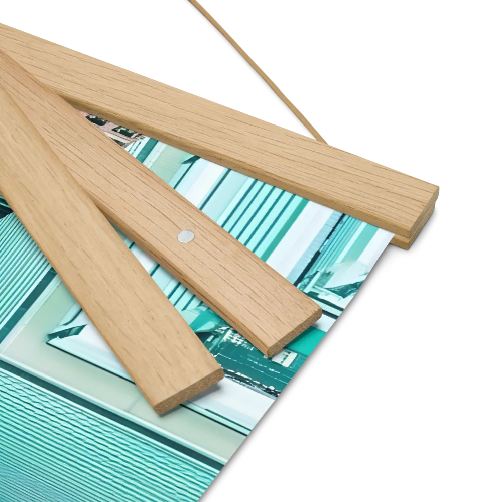 Urban Geometry: Aerial Perspective | Poster With Oak Wood Hanger | 16″×16″