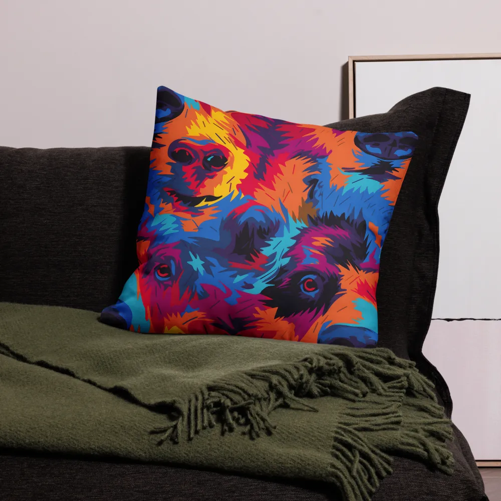 The Colorful Essence of Bears | Pillow | 22″×22″