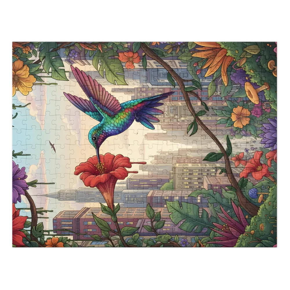 Urban Bloom: Hummingbird 
 Jigsaw Puzzle in Tin Box