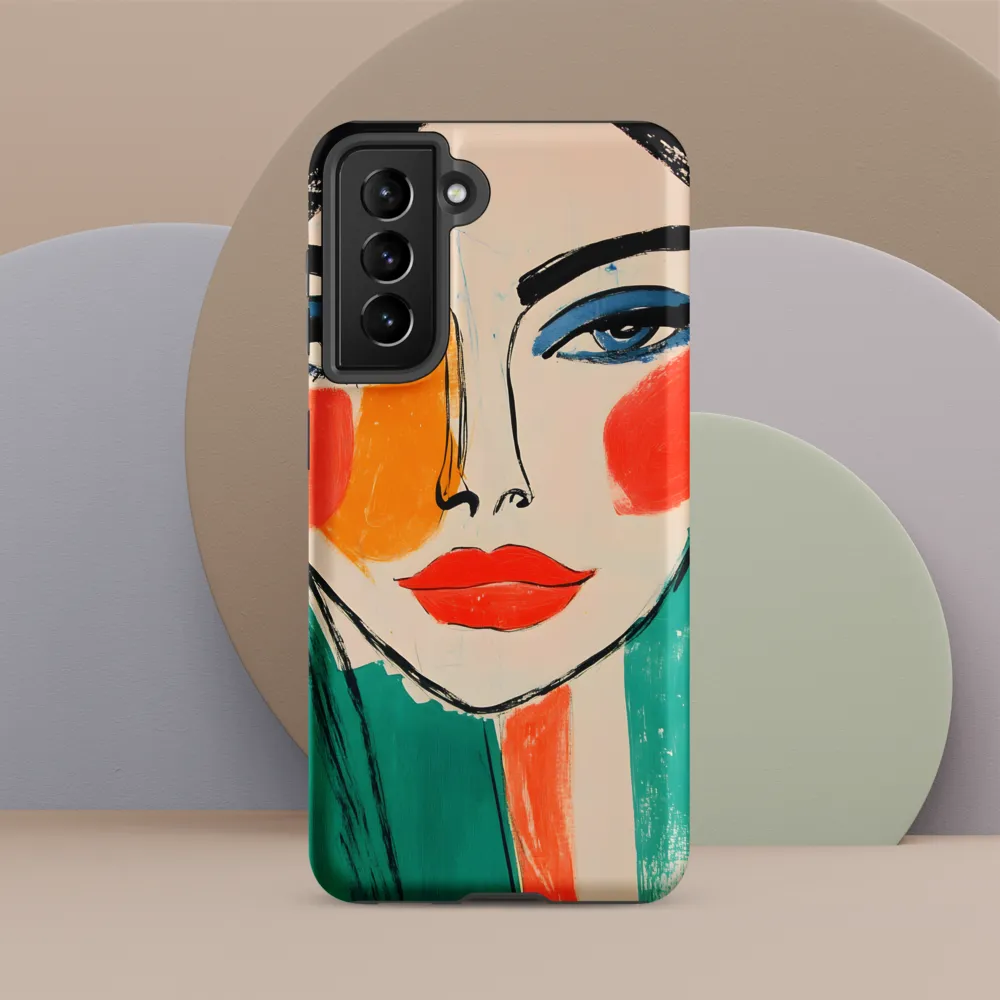 Vivid Portrait of a Modern Muse | Phone Case |  S21 | Tough Case | Matte