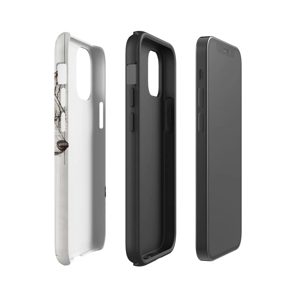 Geometric Harmony: The Essence of Wolves | Phone Case |  12 mini | Tough Case | Glossy