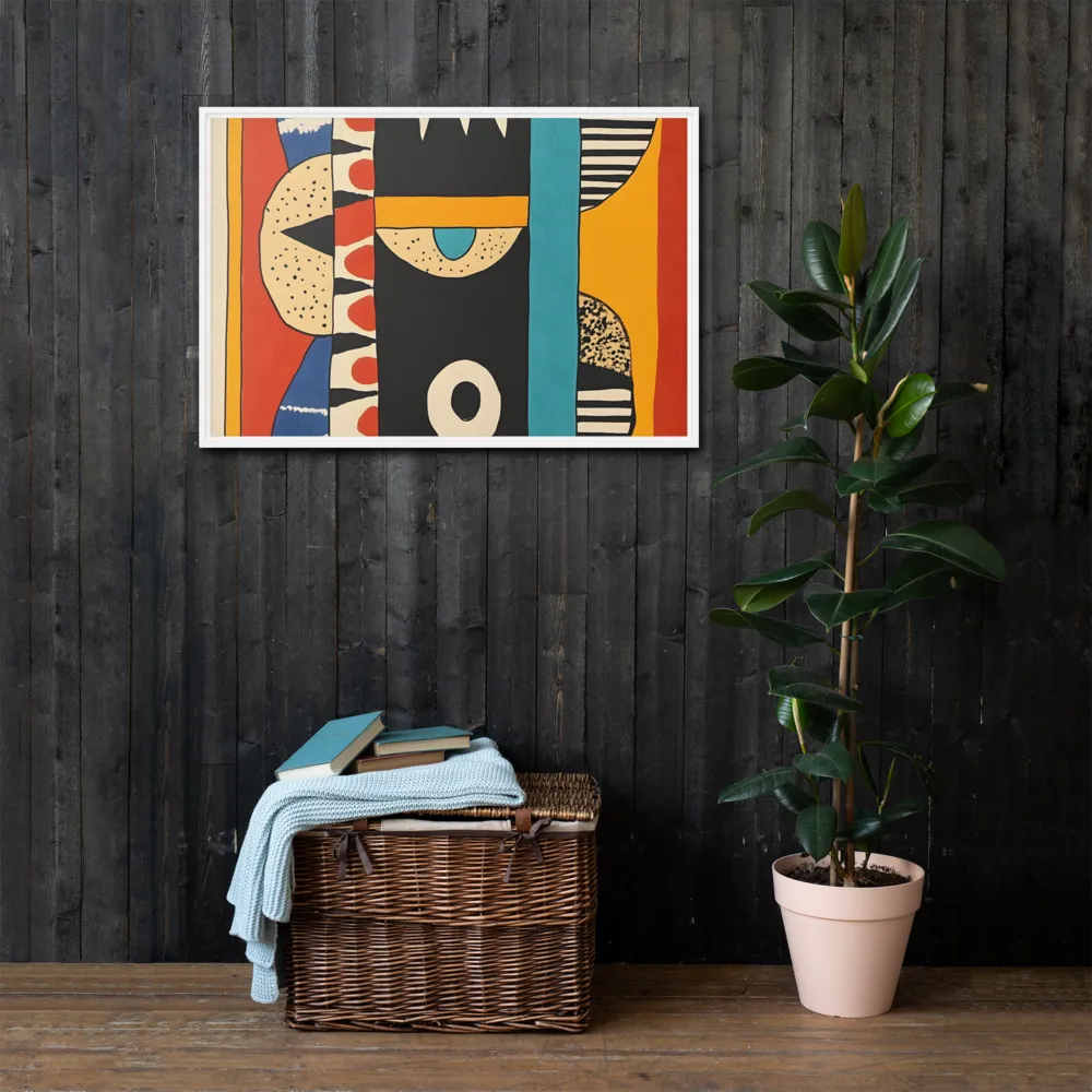 Playful Geometry: A Modern Abstract Exploration | Canvas with White Frame | 24″×36″