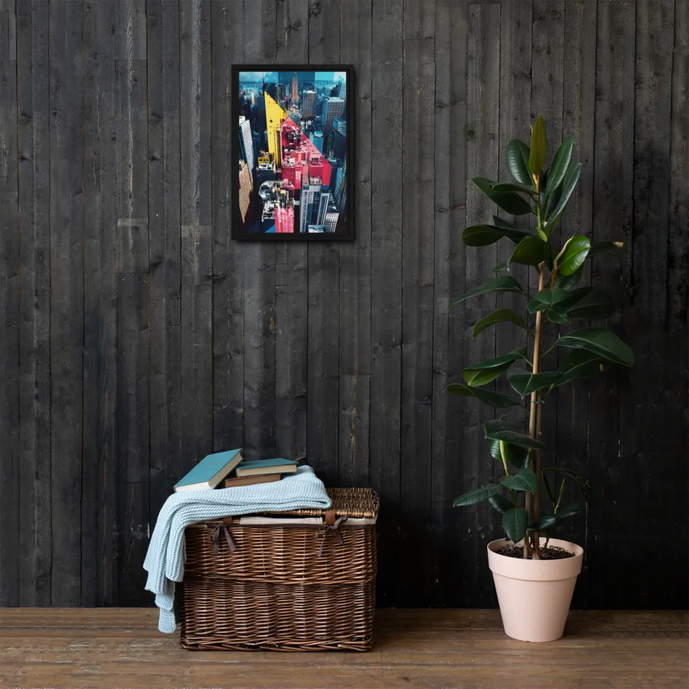 Dynamic Urban Symphony | Canvas with Black Frame | 12″×18″
