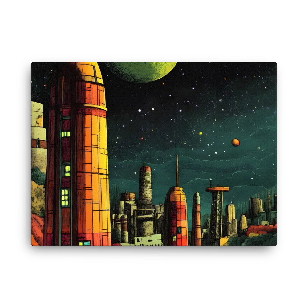 Cosmic Cityscape | Thin Canvas | 18″×24″