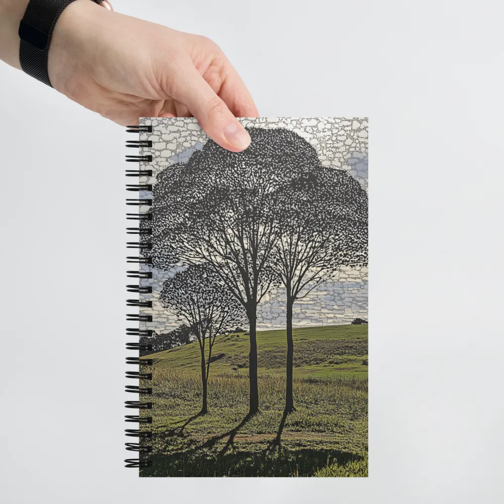 Tranquil Shadows: A Silhouette of Nature | Spiral Notebook