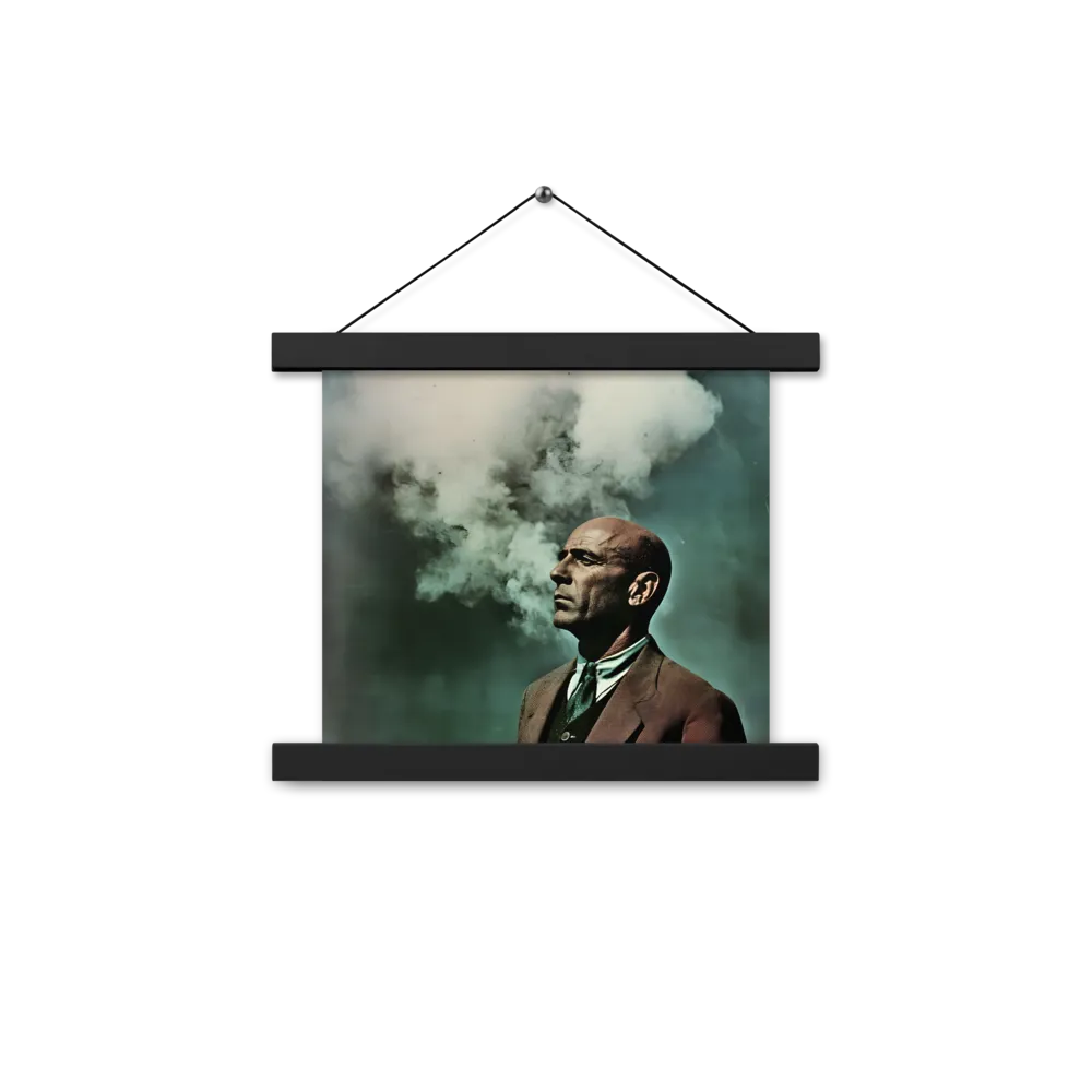 Clouded Thoughts | Poster With Black Wood Hanger | 10″×10″