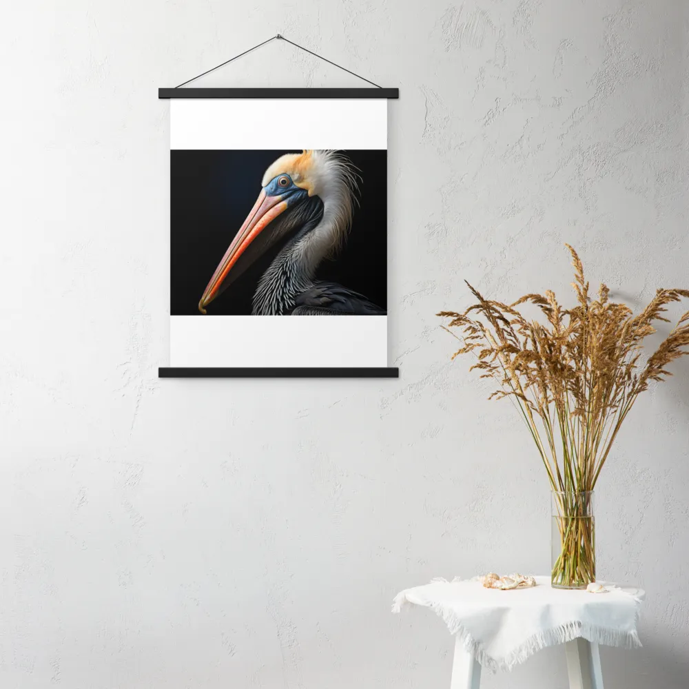 Majestic Portrait of a Pelican | Poster With Black Wood Hanger | 18″×24″