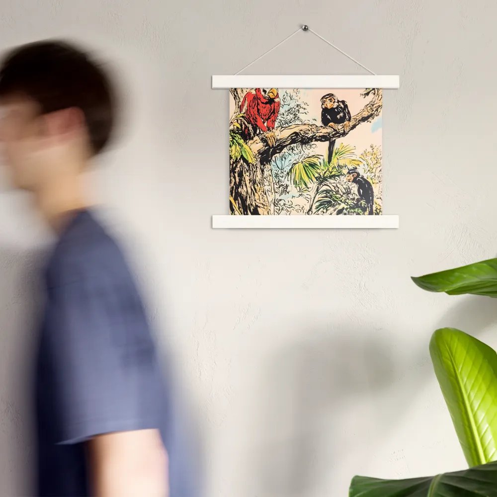 Jungle Harmony | Poster With White Wood Hanger | 10″×10″