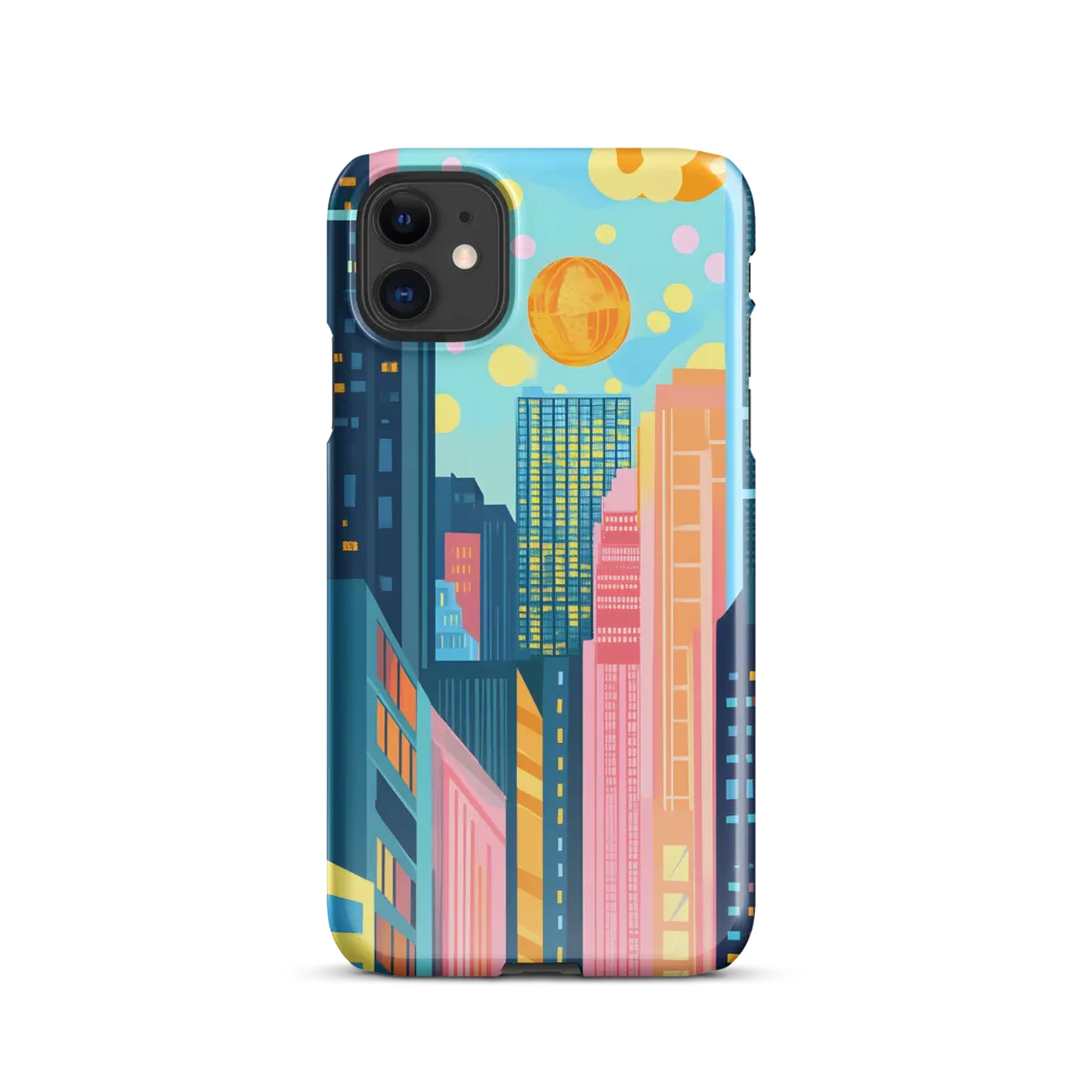 Cyan Skyline with Golden Orb