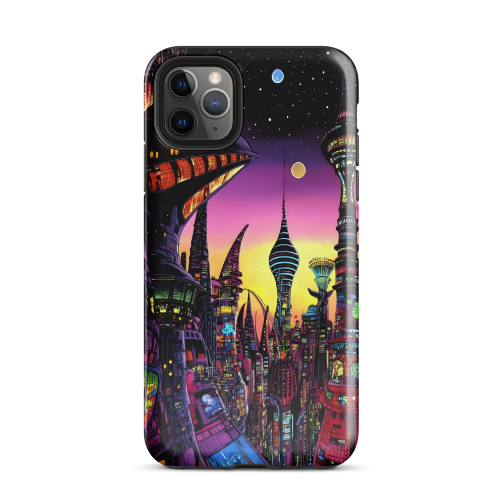 Futuristic Cityscape at Dusk | Phone Case |  11 Pro Max | Tough Case | Glossy