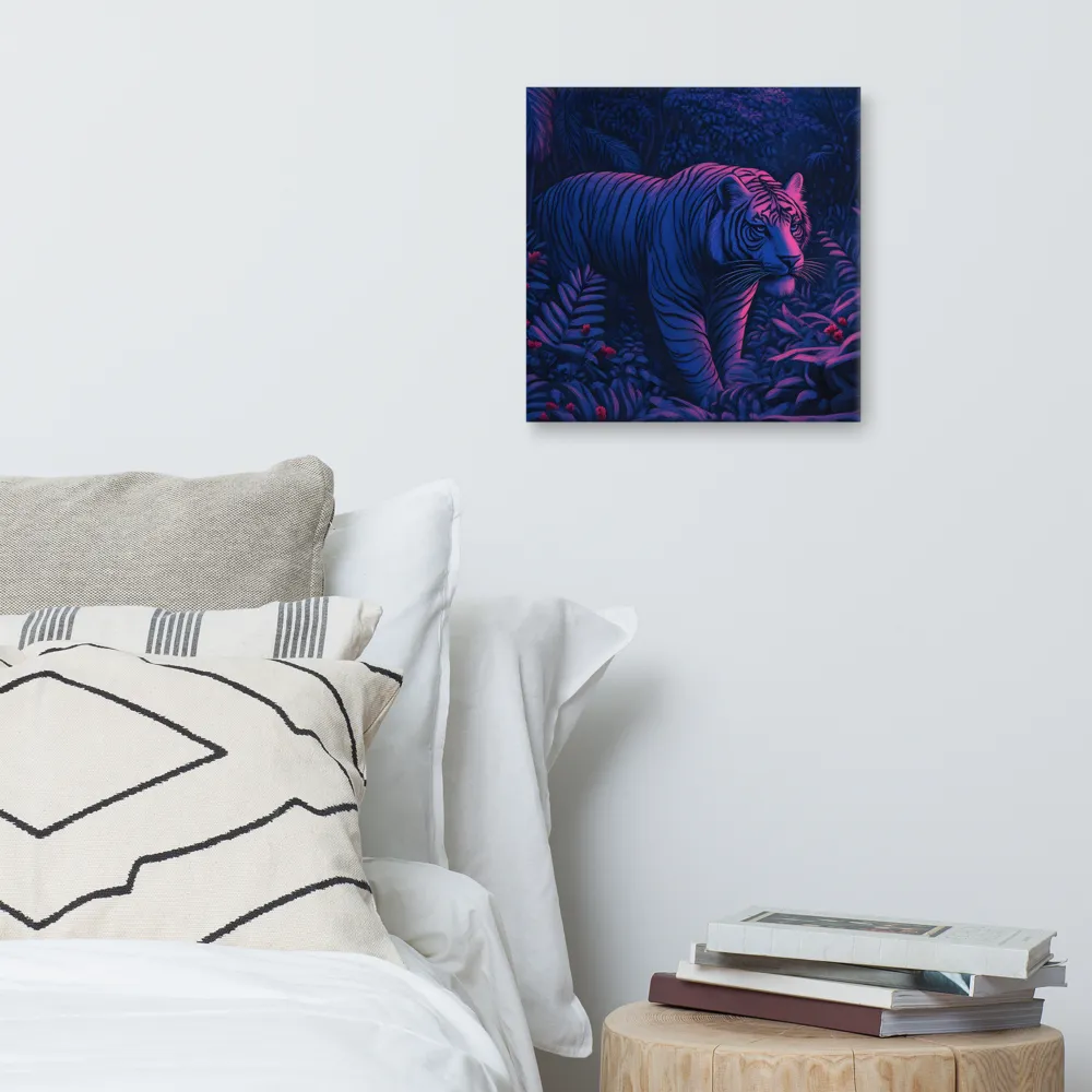 Mystic Prowler: The White Tiger in the Jungle | Canvas | 16″×16″