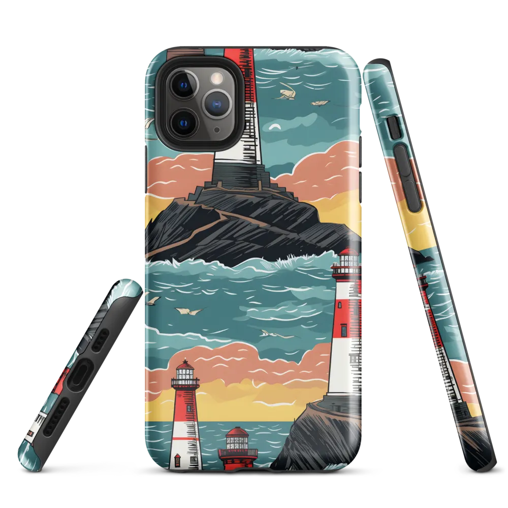 Lighthouses in a Whimsical Ocean | Phone Case |  11 Pro Max | Tough Case | Glossy