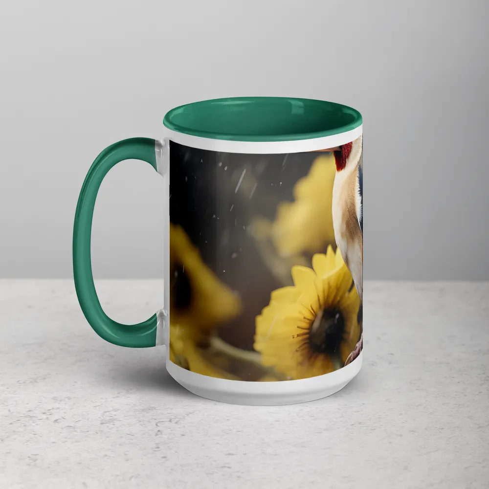 Harmony in Nature: A Goldfinch Amidst Blooms