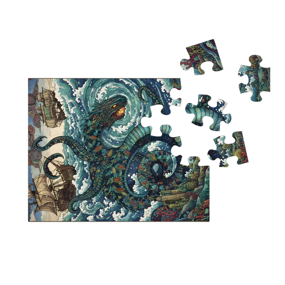 Kraken of the Deep 
 Jigsaw Puzzle in Tin Box