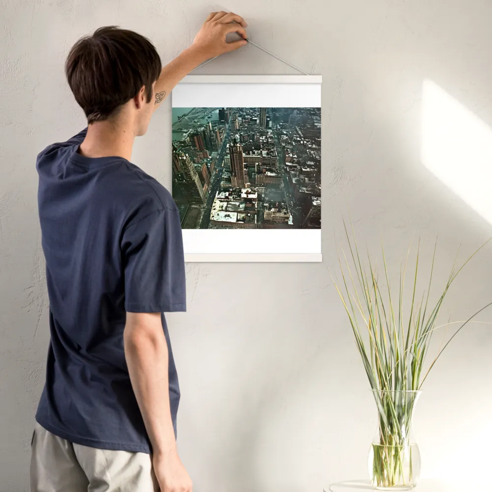 Aerial Symphony of Urban Life | Poster With White Wood Hanger | 16″×20″