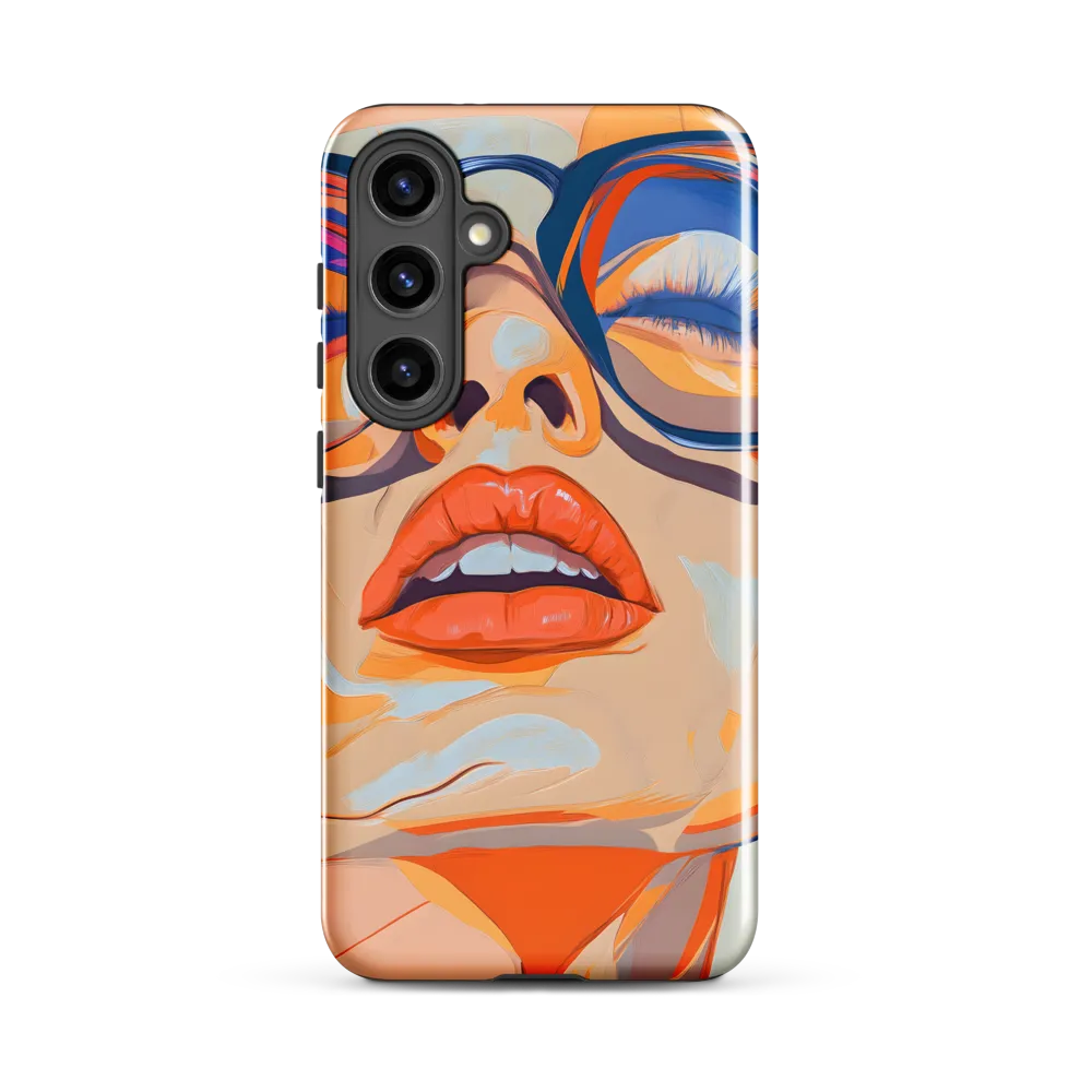 Closed-Eye Portrait in Orange and Blue