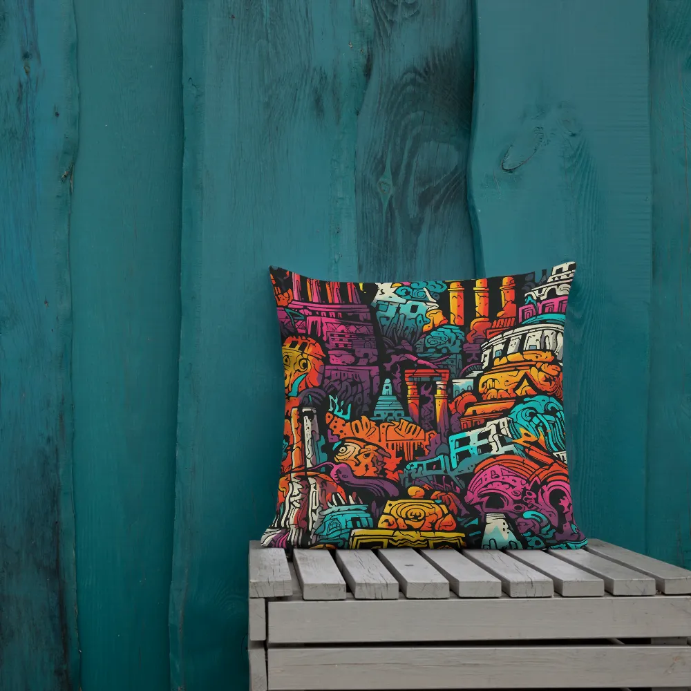 Vibrant Urban Surrealism | Pillow | 18″×18″