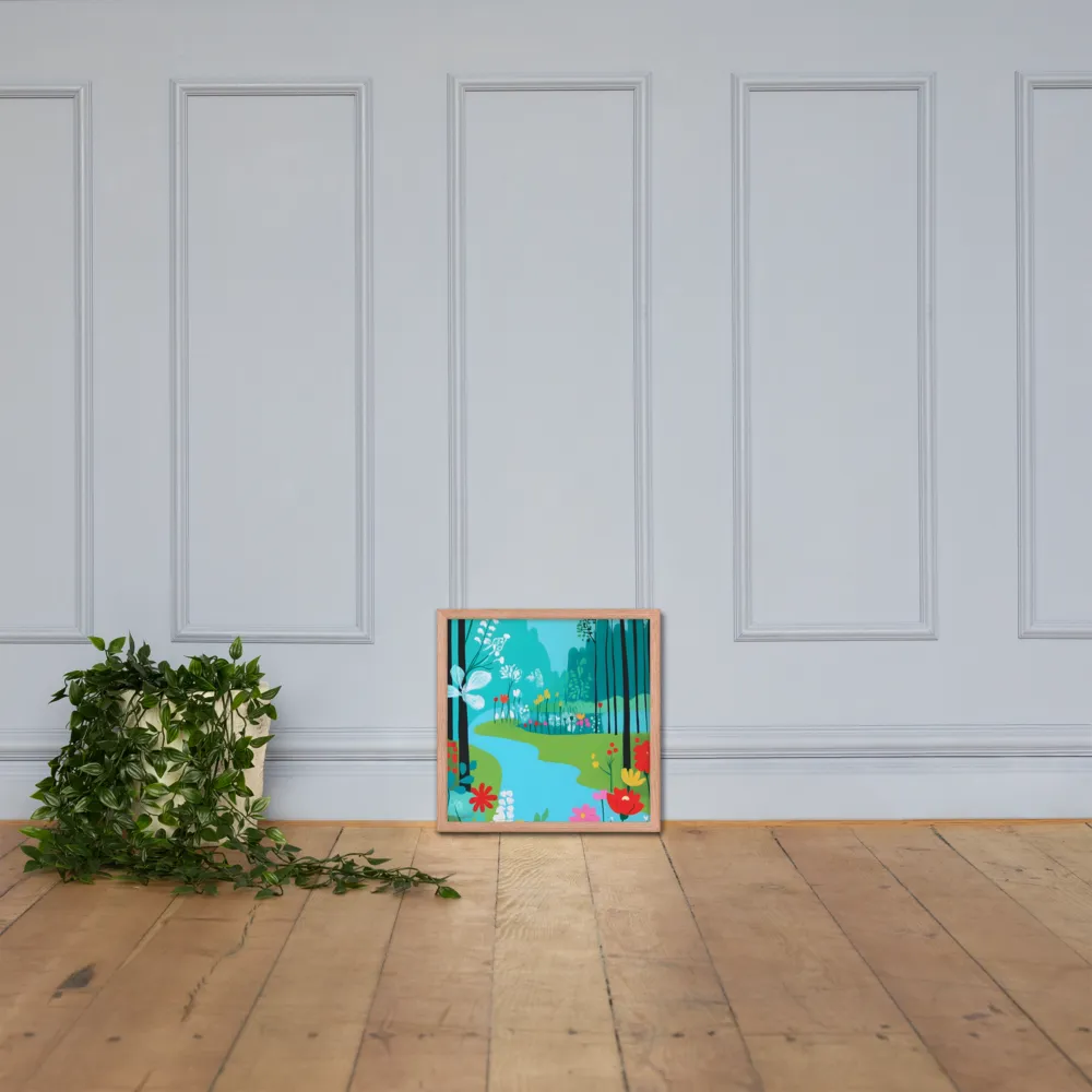 Whispers of Spring: A Colorful Retreat | Poster with Red oak Frame | 16″×16″