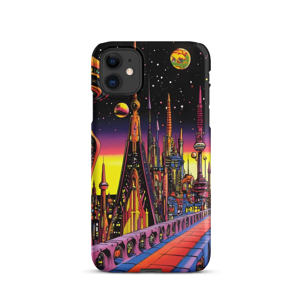 Futuristic Cosmos: A Journey Through Neon Cities | Phone Case |  11 | Snap Case | Matte