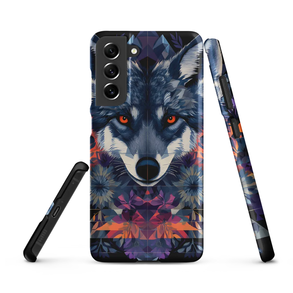 Mystical Wolf Amidst Floral Geometry