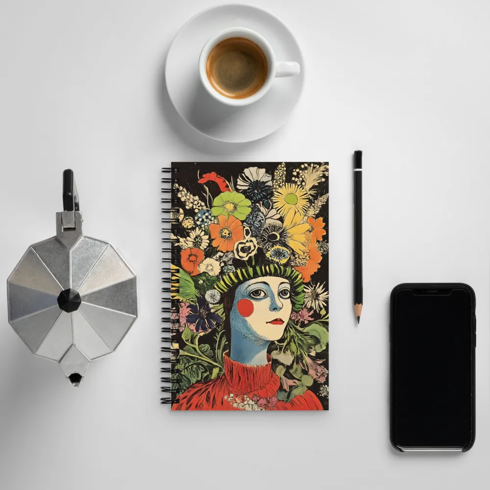 Floral Whimsy: A Portrait of Nature's Embrace | Spiral Notebook