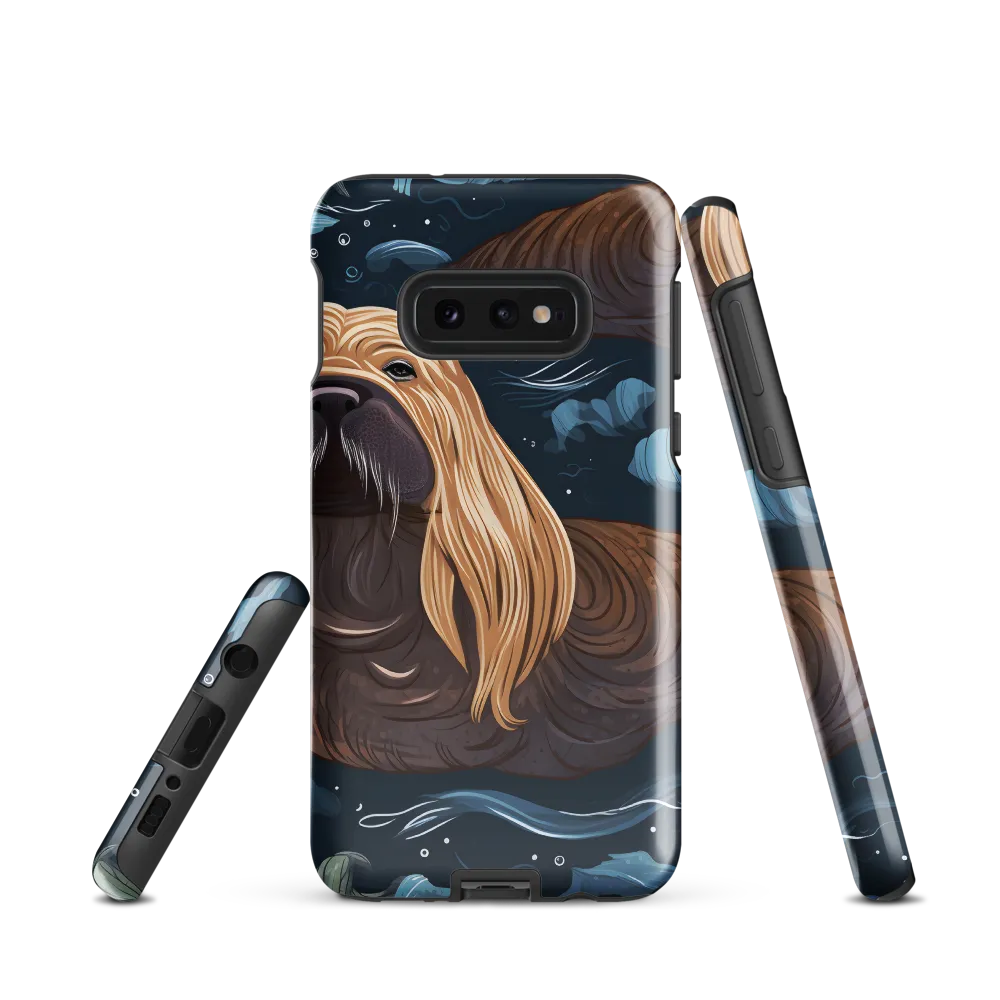 Whimsical Walruses in Deep Blue