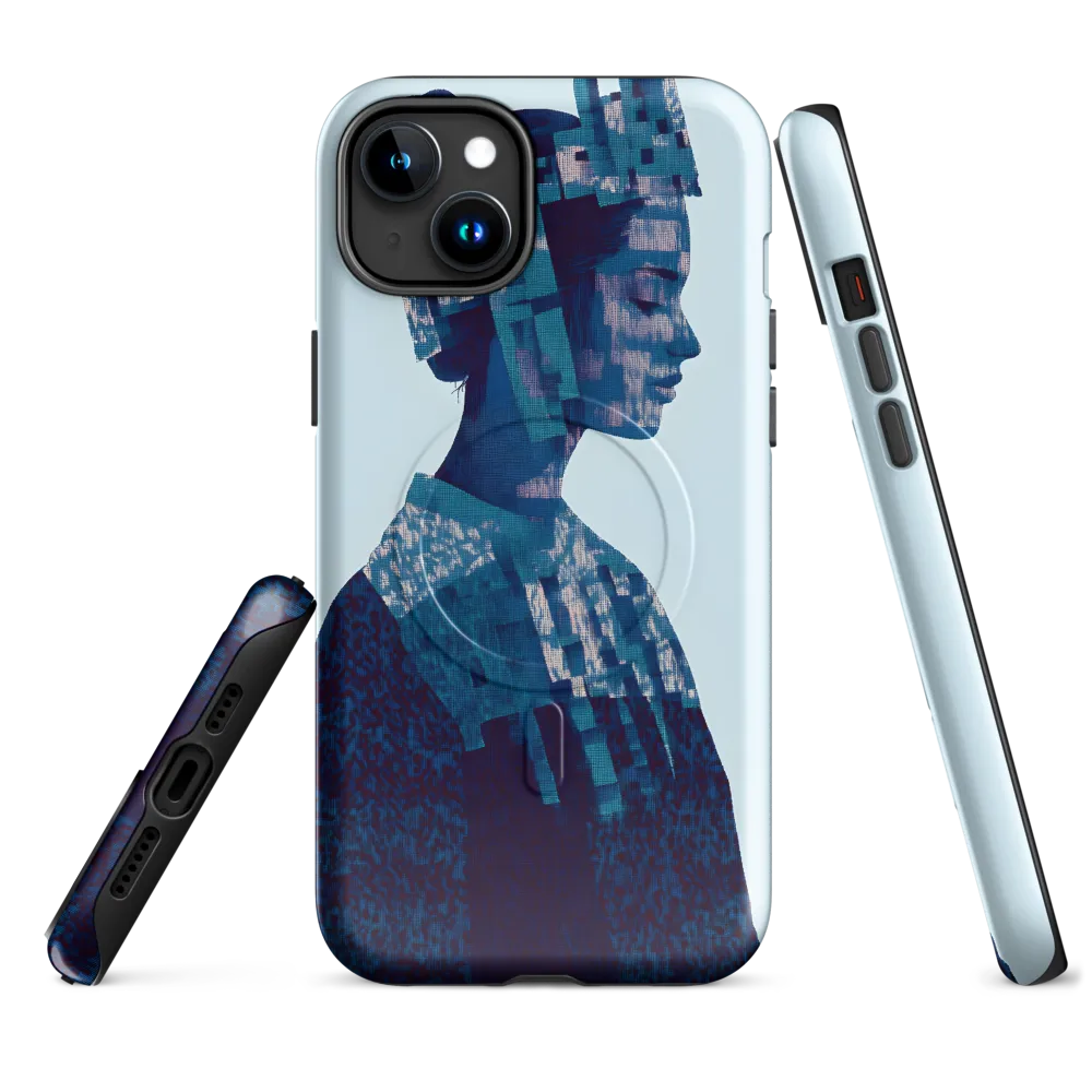 Digital Portrait in Abstract Blue