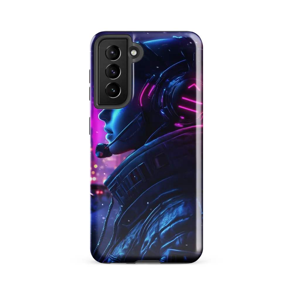 Dystopian Elegance: Cyberpunk Figure in Neon
