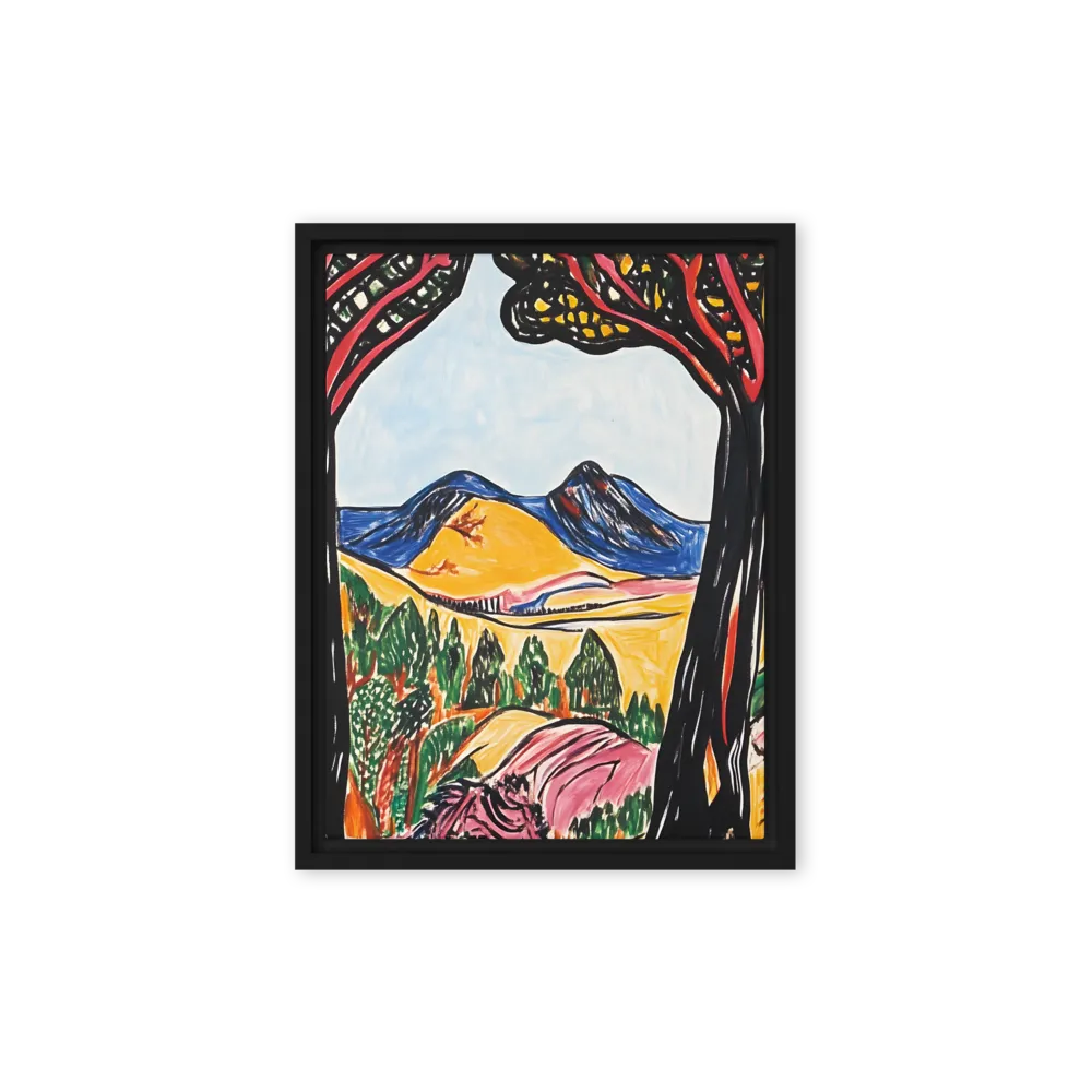 Vibrant Nature's Embrace | Canvas with Black Frame | 9″×12″